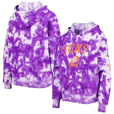 Women's New Era Purple Phoenix Suns Brushed Cotton Tie-Dye Pullover Hoodie