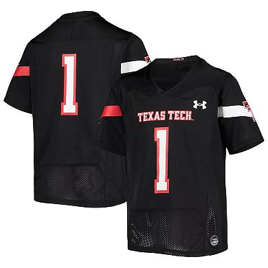 Youth Under Armour #1 Black Texas Tech Red Raiders Team Replica Football Jersey
