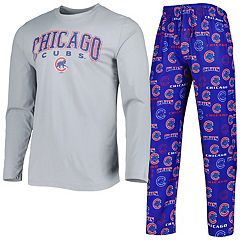 Women's Concepts Sport Heathered Gray Chicago Cubs Crossfield Long Sleeve T-Shirt & Shorts Sleep Set in Heather Gray