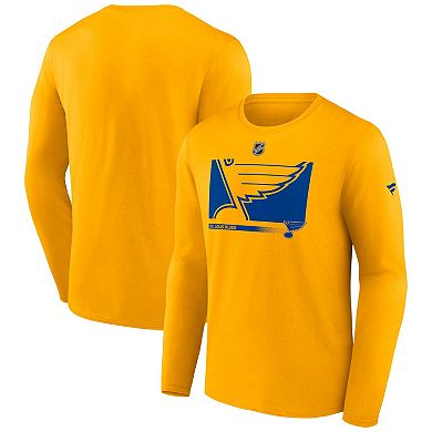 Men's Fanatics Branded Gold St. Louis Blues Authentic Pro Core Collection Secondary Long Sleeve T-Shirt