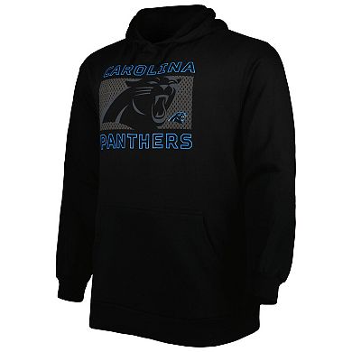 Men's Fanatics Branded Black Carolina Panthers Big & Tall Pop of Color Pullover Hoodie