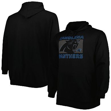 Men's Fanatics Branded Black Carolina Panthers Big & Tall Pop of Color Pullover Hoodie