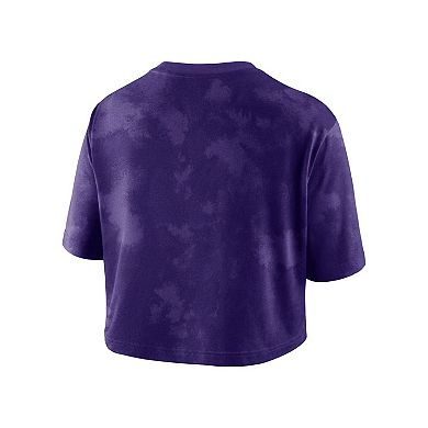 Women's Nike Purple LSU Tigers Tie-Dye Cropped T-Shirt