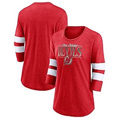New Jersey Devils adidas Women's Contrast Long Sleeve T-Shirt - Red