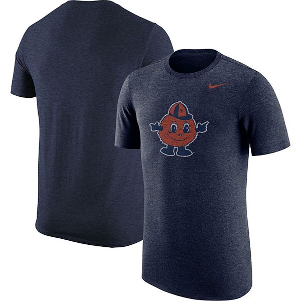 Men's Nike Heathered Navy Syracuse Orange Vintage Logo Tri-Blend T-Shirt