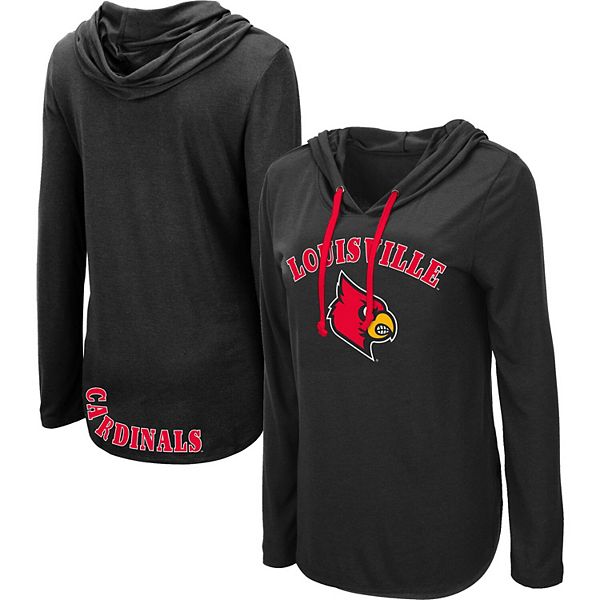 Louisville Cardinals Womens Grey Cozy Tunic Hooded Sweatshirt