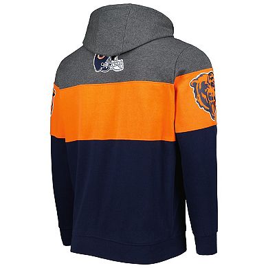 Men's Starter Navy/Heather Charcoal Chicago Bears Extreme Pullover Hoodie