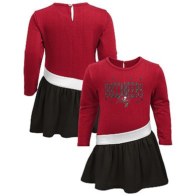 Girls Infant Red/Pewter Tampa Bay Buccaneers Heart to Heart Jersey Tri-Blend Dress