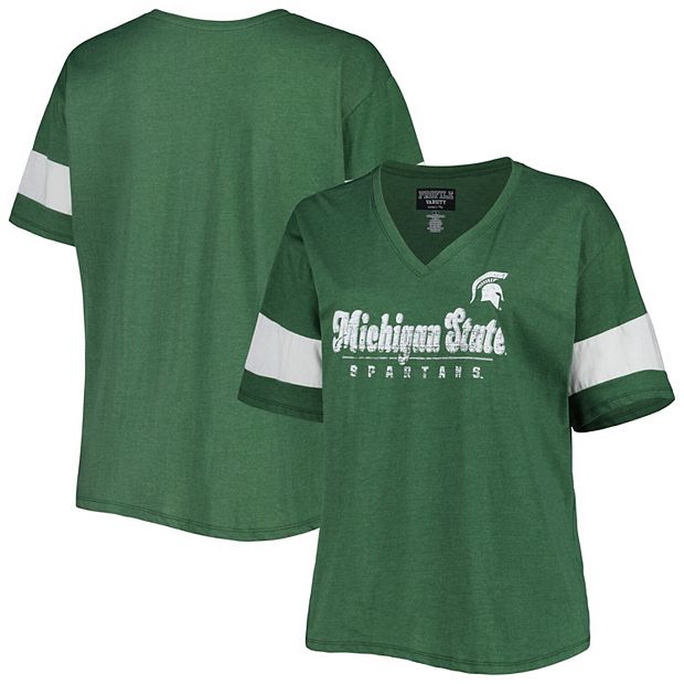 Women's Green Bay Packers Heather Green Deep V Neck Day Game 2 Tee