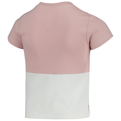 Girls Youth League Collegiate Wear Pink Alabama Crimson Tide Colorblocked T-Shirt
