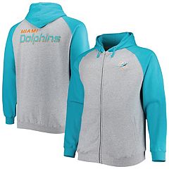 Women's Wear by Erin Andrews Aqua/White Miami Dolphins Color-Block Full-Zip Hoodie Size: Large