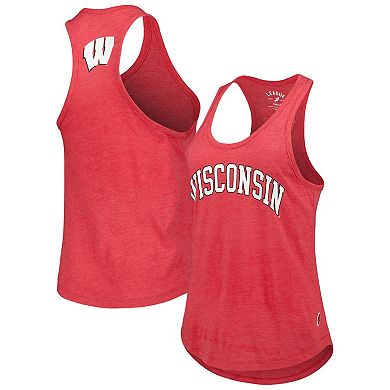 Women's League Collegiate Wear Heather Red Wisconsin Badgers Two-Hit ...