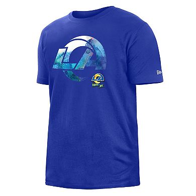 Men's New Era Royal Los Angeles Rams 2022 Sideline Ink Dye T-Shirt
