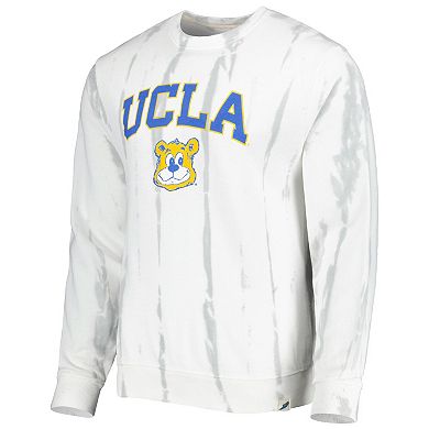 Men's League Collegiate Wear White/Silver UCLA Bruins Classic Arch Dye Terry Pullover Sweatshirt
