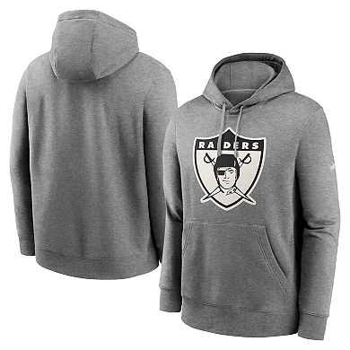 Men's Nike Heathered Gray Oakland Raiders Rewind Club Fleece Pullover Hoodie