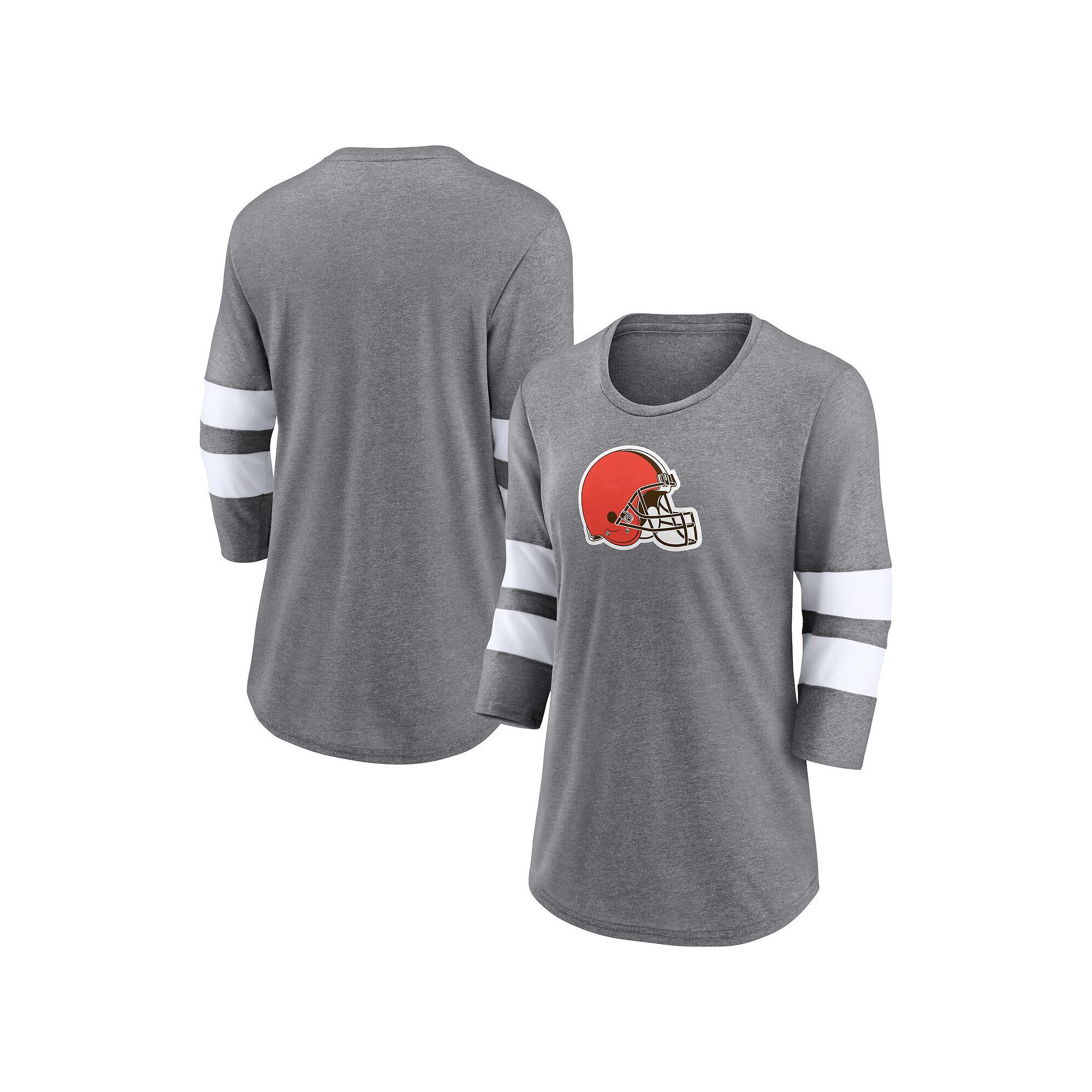 Womens Fanatics Branded Heathered Gray Cleveland Browns Primary Logo 3/4 S