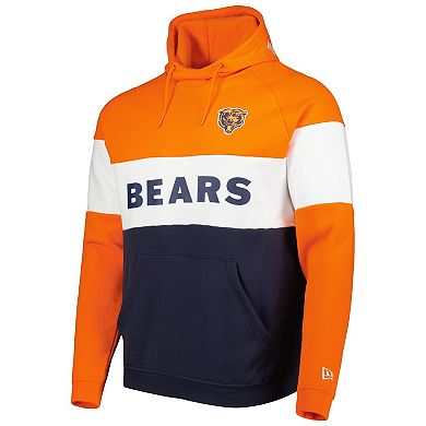 Men's New Era Navy/ Chicago Bears Colorblock Throwback Pullover Hoodie