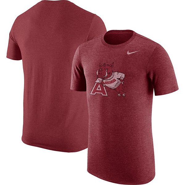 Men's Nike Heathered Cardinal Arkansas Razorbacks Vintage Logo Tri ...