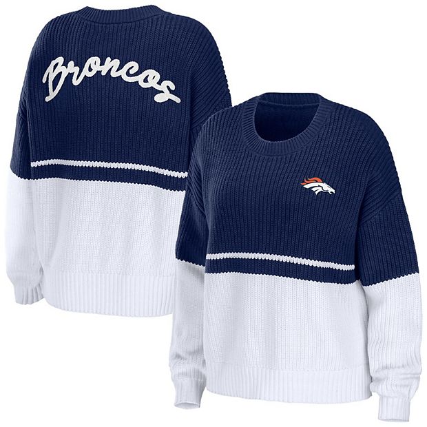 Denver Broncos WEAR by Erin Andrews Women's Domestic Pullover Sweatshirt -  White