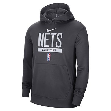Men's Nike Anthracite Brooklyn Nets 2022/23 Spotlight On-Court Practice Performance Pullover Hoodie