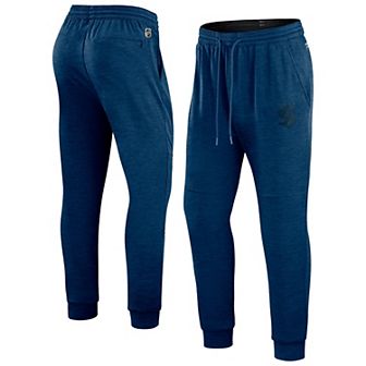 Men's Fanatics Branded Heather Deep Sea Blue Seattle Kraken Authentic Pro Road Jogger Sweatpants
