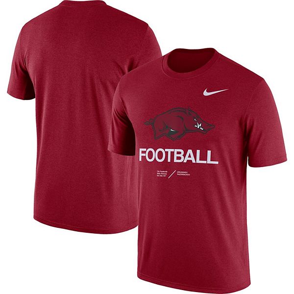 Men's Nike Heathered Cardinal Arkansas Razorbacks Team Football Legend ...