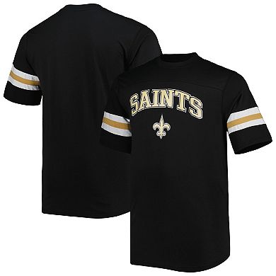 Men's Black New Orleans Saints Arm Stripe T-Shirt