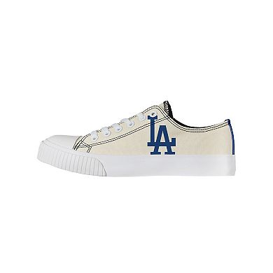 Women's FOCO Cream Los Angeles Dodgers Low Top Canvas Shoes