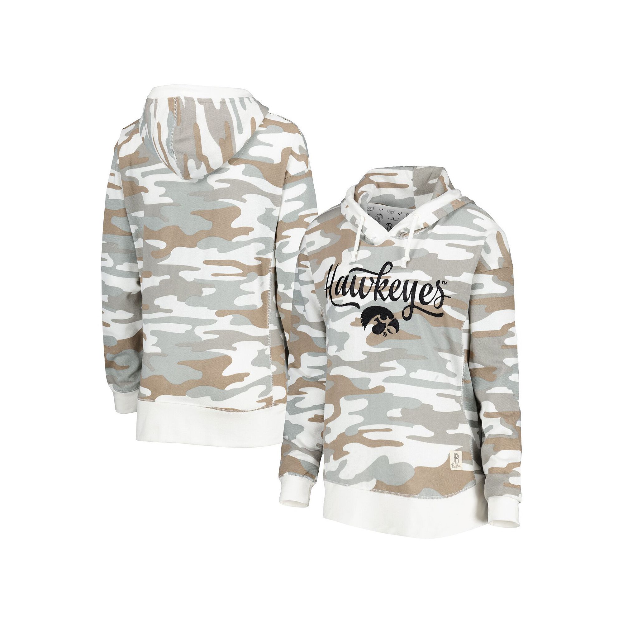 Womens Pressbox Camo Iowa Hawkeyes San Pablo Pullover Hoodie, Size: Small,