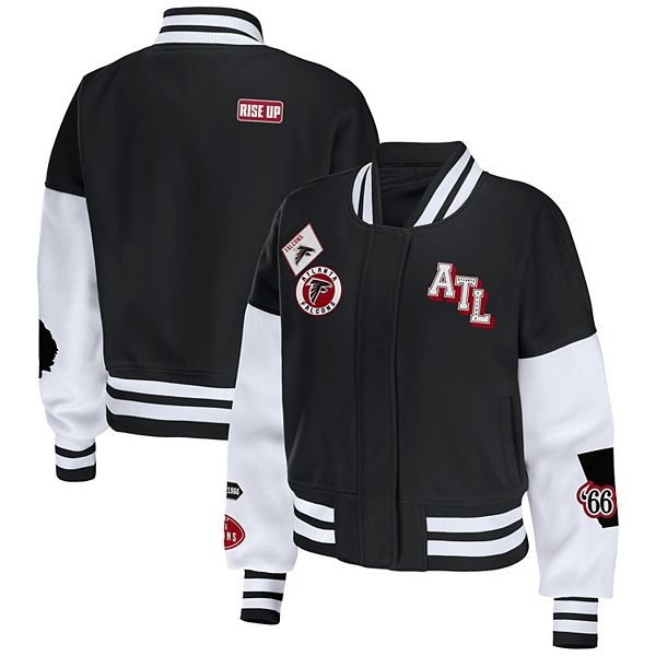 Atlanta Falcons Women Varsity Jacket Dresses Snap Button Short Dress Coat  Tops