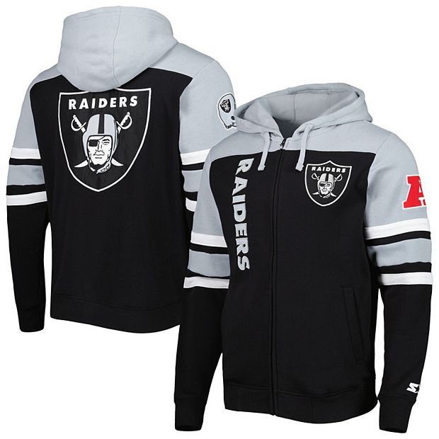 Men's Las Vegas Raiders Starter Black/White Throwback Star Full-Zip Jacket