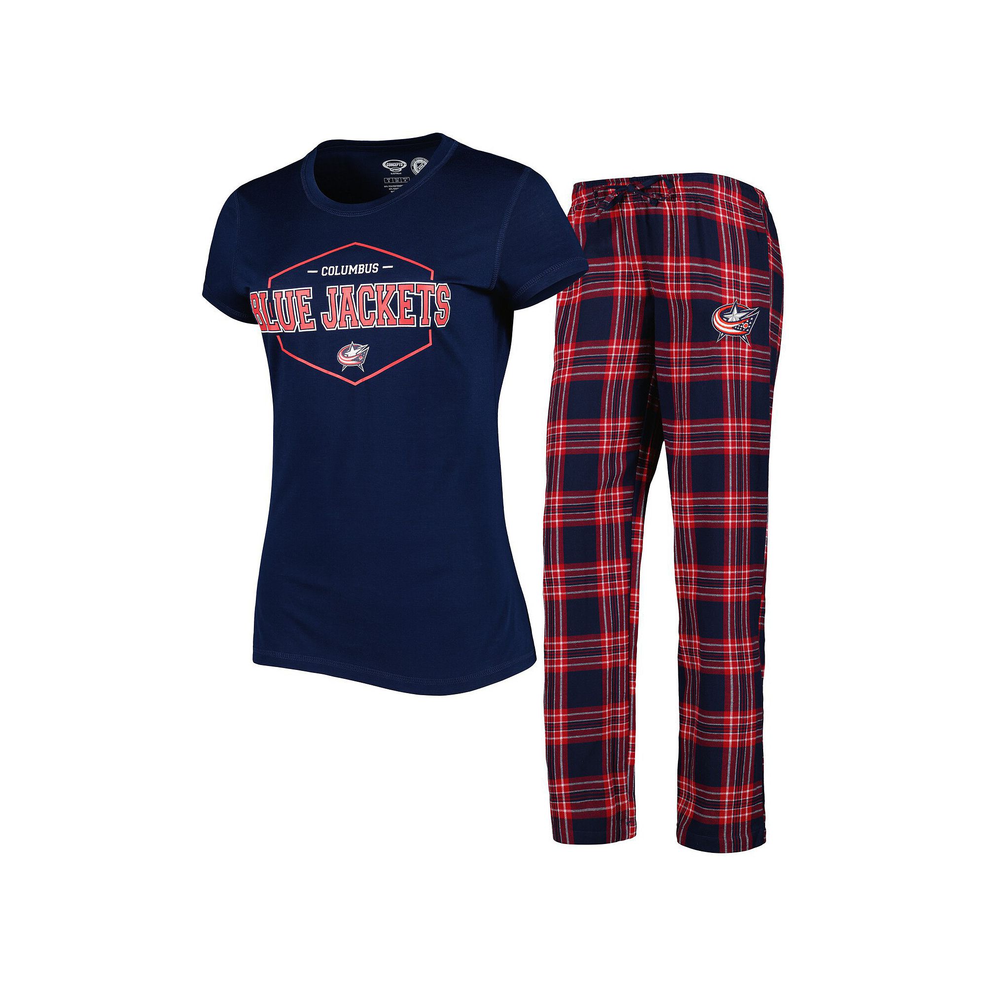 Womens Concepts Sport Navy/Red Columbus Blue Jackets Badge T-Shirt & Pants