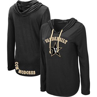Women's Colosseum Black Vanderbilt Commodores My Lover Long Sleeve Hoodie T-Shirt