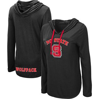 Women's Colosseum Black NC State Wolfpack My Lover Long Sleeve Hoodie T-Shirt