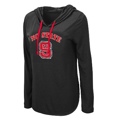 Women's Colosseum Black NC State Wolfpack My Lover Long Sleeve Hoodie T-Shirt