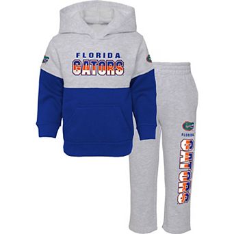 Toddler Heather Gray/Royal Florida Gators Playmaker Pullover Hoodie & Pants Set