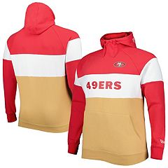 Men's New Era Heathered Red San Francisco 49ers Team Brushed Hoodie T-Shirt