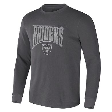 Men's NFL x Darius Rucker Collection by Fanatics Charcoal Las Vegas Raiders Long Sleeve Thermal T-Shirt