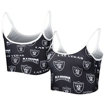 Women's Concepts Sport Black Las Vegas Raiders Breakthrough Allover Knit Lounge Bralette