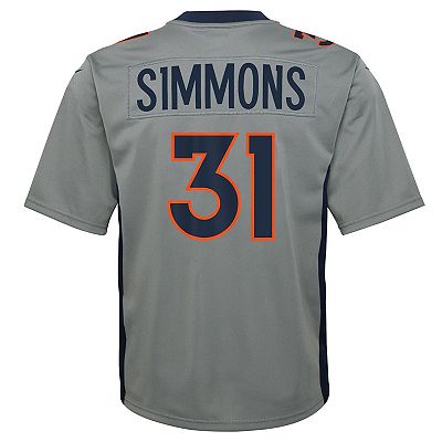 Youth Nike Justin Simmons Gray Denver Broncos Inverted Game Jersey