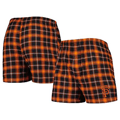 Men's Concepts Sport Black/Orange San Francisco Giants Ledger Flannel Boxers