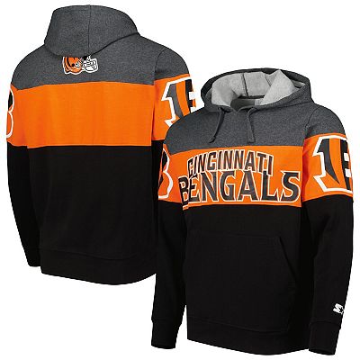 Men s Starter Black Heather Charcoal Cincinnati Bengals Extreme Pullover Hoodie