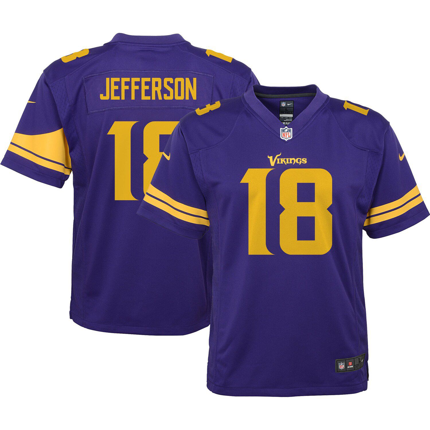 Men's Nike Justin Jefferson Gray Minnesota Vikings Atmosphere Fashion Game Jersey