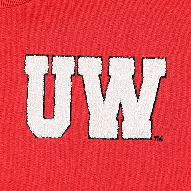Women's Gameday Couture Red Wisconsin Badgers Back To Reality Colorblock Pullover Sweatshirt