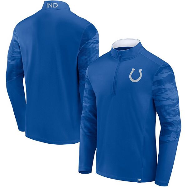 Men's Fanatics Branded Royal Indianapolis Colts Ringer Quarter-Zip Jacket