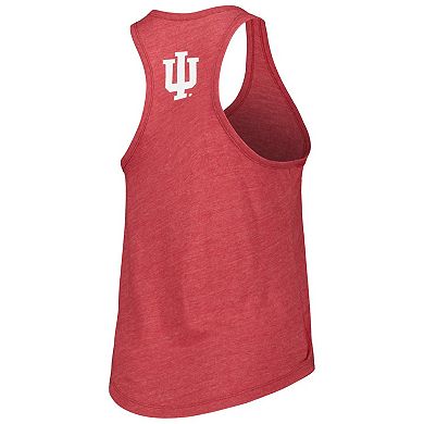 Women's League Collegiate Wear Heather Crimson Indiana Hoosiers Two-Hit Intramural Tri-Blend Scoop Neck Racerback Tank Top