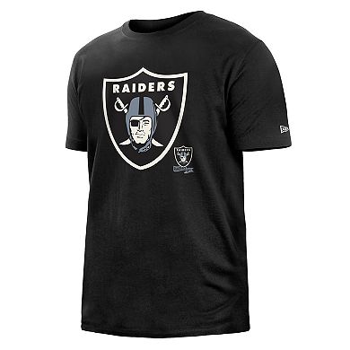Men's New Era Black Las Vegas Raiders 2022 Sideline Ink Dye T-Shirt