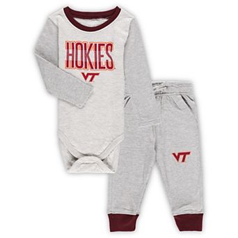 Infant Wes & Willy Heather Gray Virginia Tech Hokies Jie Jie Long Sleeve Bodysuit & Pants Set