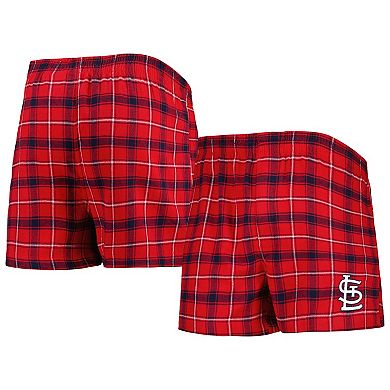 Men's Concepts Sport Red/Navy St. Louis Cardinals Ledger Flannel Boxers