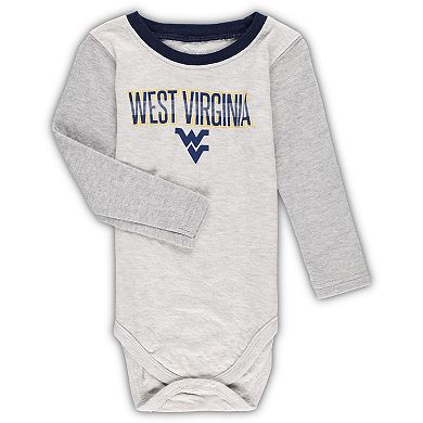 Infant Wes & Willy Heather Gray West Virginia Mountaineers Jie Jie Long Sleeve Bodysuit & Pants Set